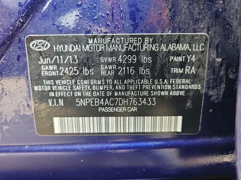 2013 HYUNDAI SONATA GLS  