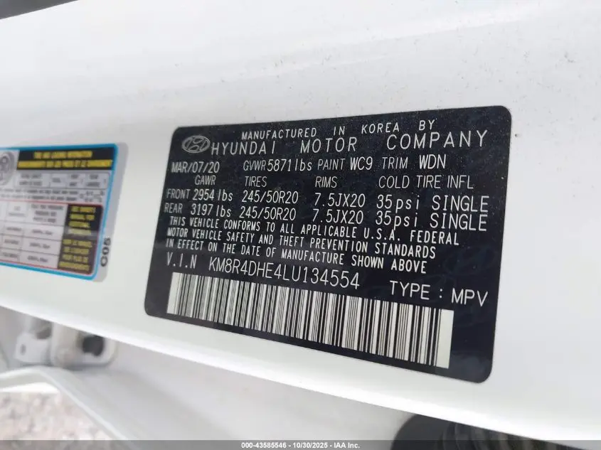 2020 HYUNDAI PALISADE SEL