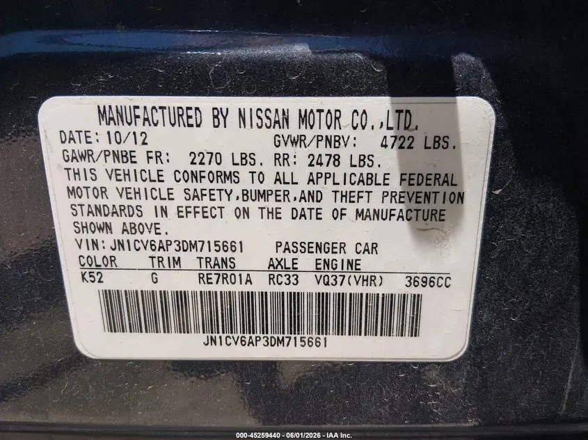2013 INFINITI G37 JOURNEY
