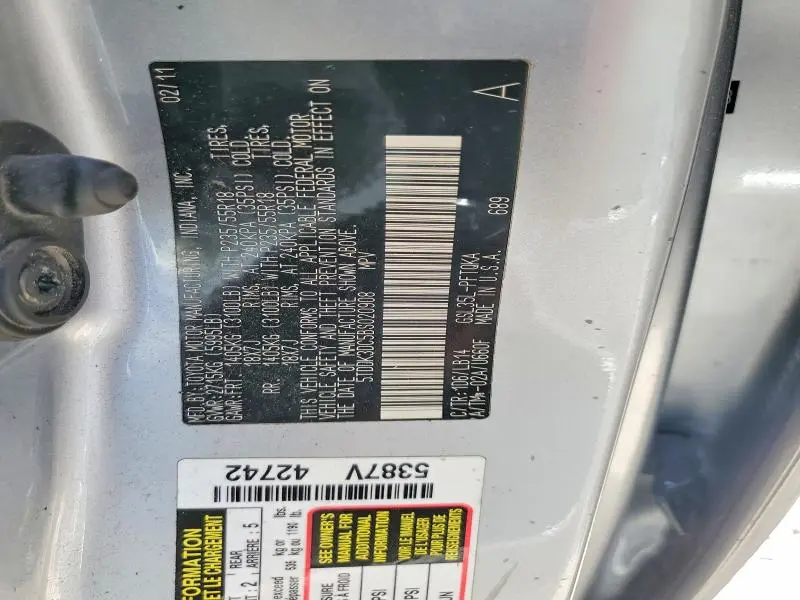 2011 TOYOTA SIENNA XLE 7-PASSENGER  
