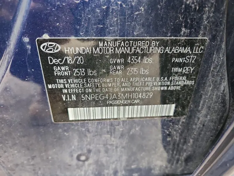 2021 HYUNDAI SONATA SE  