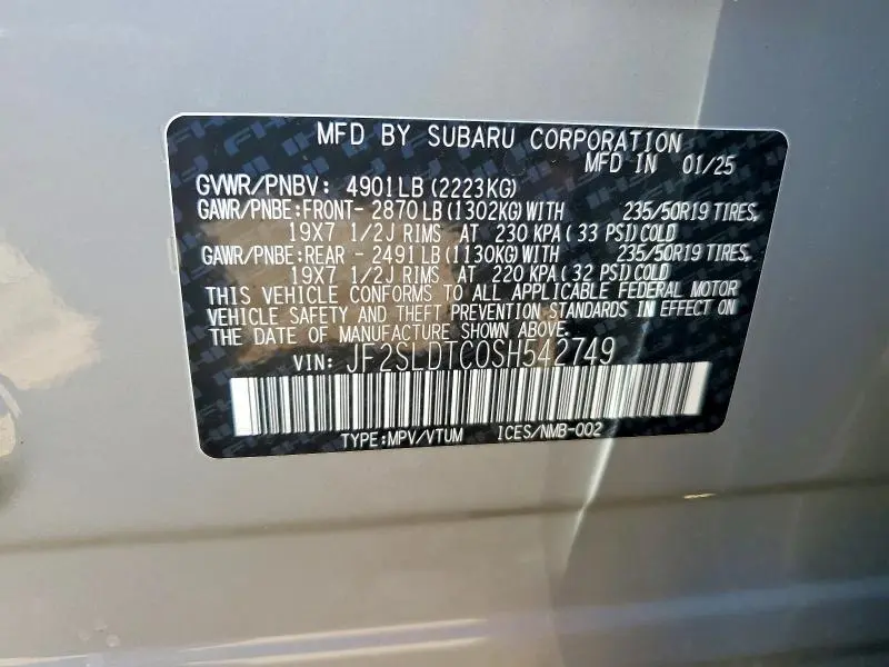2025 SUBARU FORESTER TOURING  