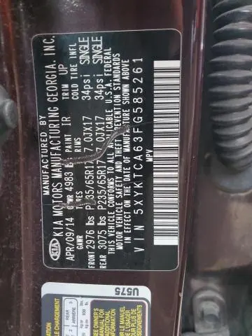 2015 KIA SORENTO LX  