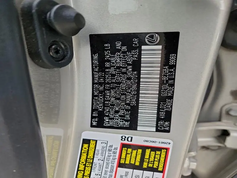 2022 LEXUS ES 350 BASE  