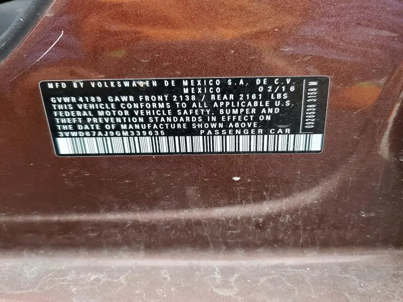 2016 VOLKSWAGEN JETTA SE  