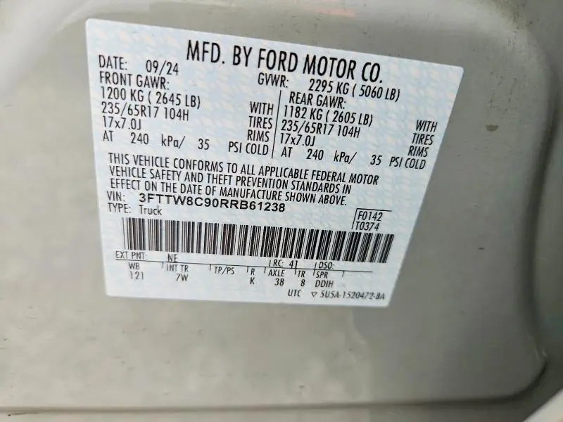 2024 FORD MAVERICK XLT TREMOR  