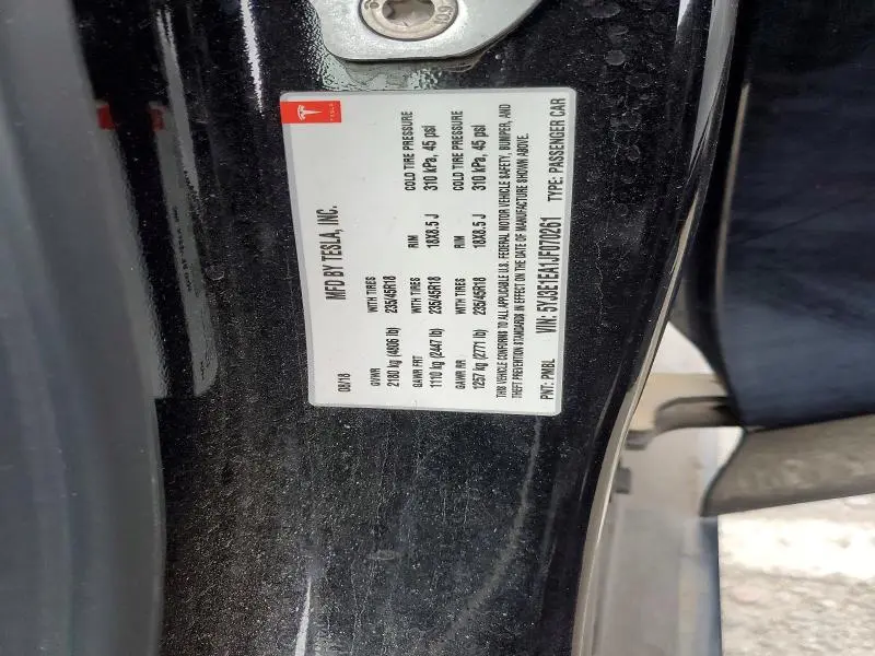2018 TESLA MODEL 3   