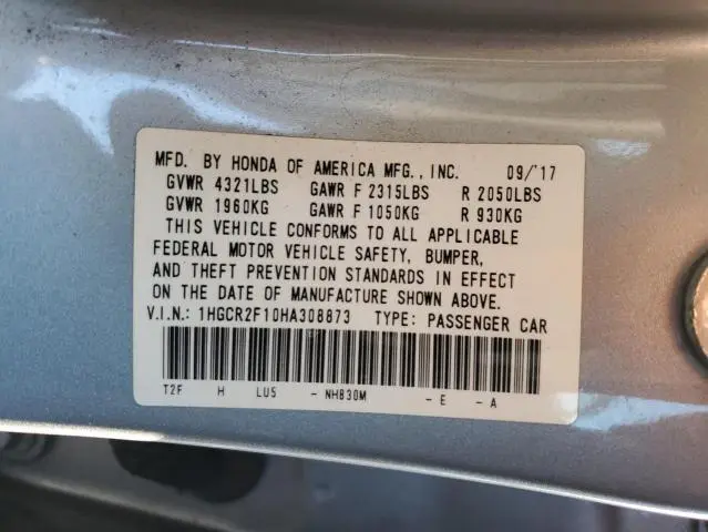 2017 HONDA ACCORD SPORT SPECIAL EDITION