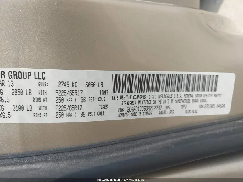 2013 CHRYSLER TOWN & COUNTRY TOURING-L