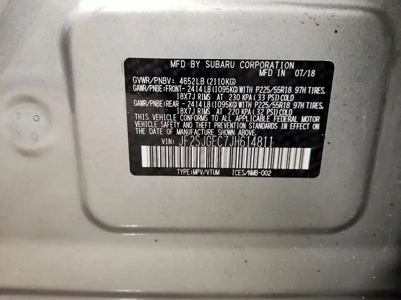 2018 SUBARU FORESTER 2.0XT PREMIUM  