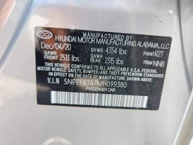 2021 HYUNDAI SONATA SEL  
