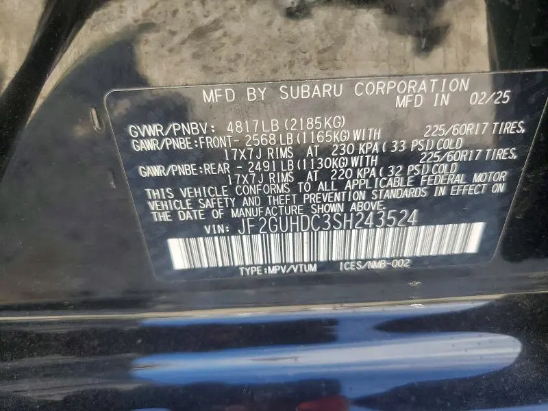 2025 SUBARU CROSSTREK PREMIUM  