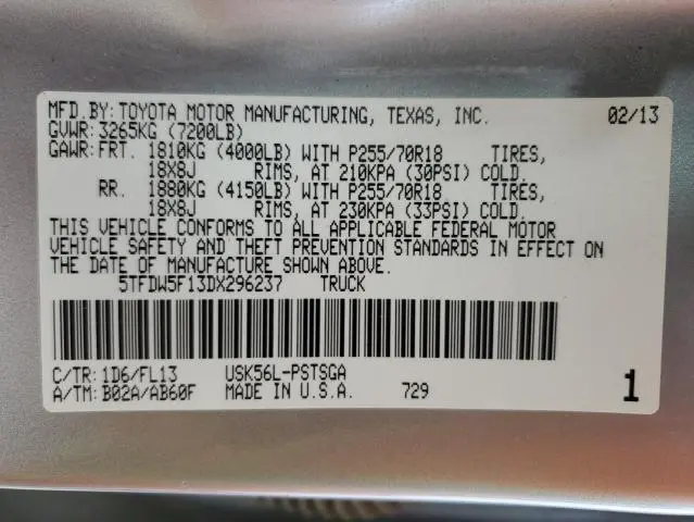 2013 TOYOTA TUNDRA CREWMAX SR5  