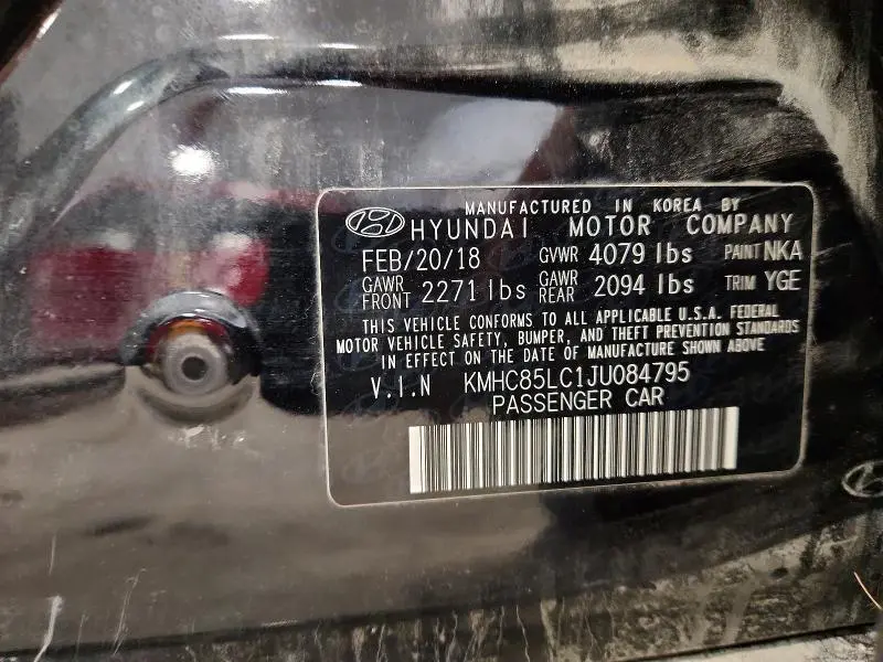 2018 HYUNDAI IONIQ LIMITED  