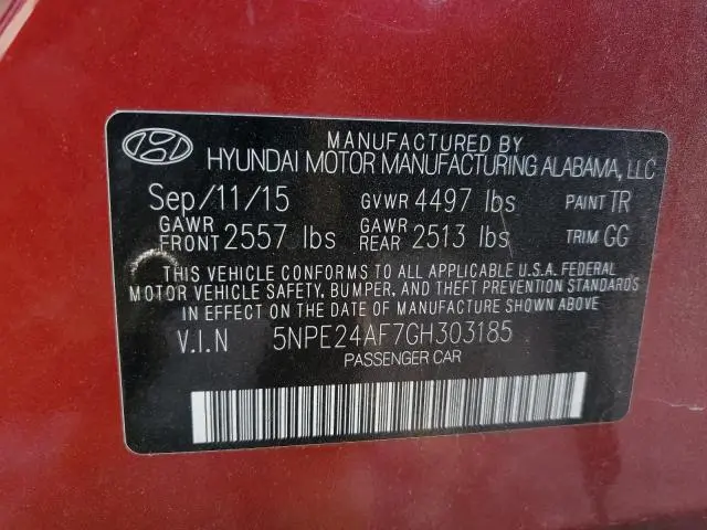 2016 HYUNDAI SONATA SE  