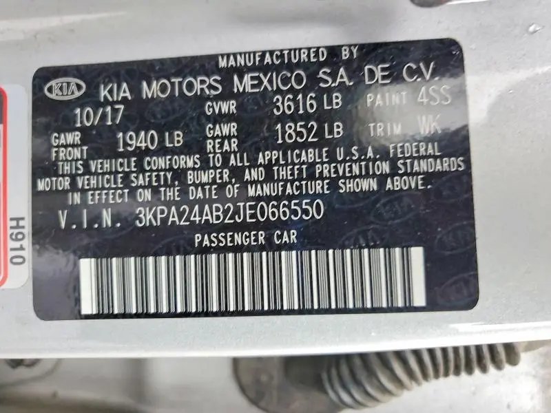 2018 KIA RIO LX  