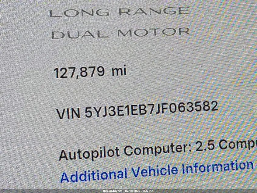 2018 TESLA MODEL 3 LONG RANGE/PERFORMANCE