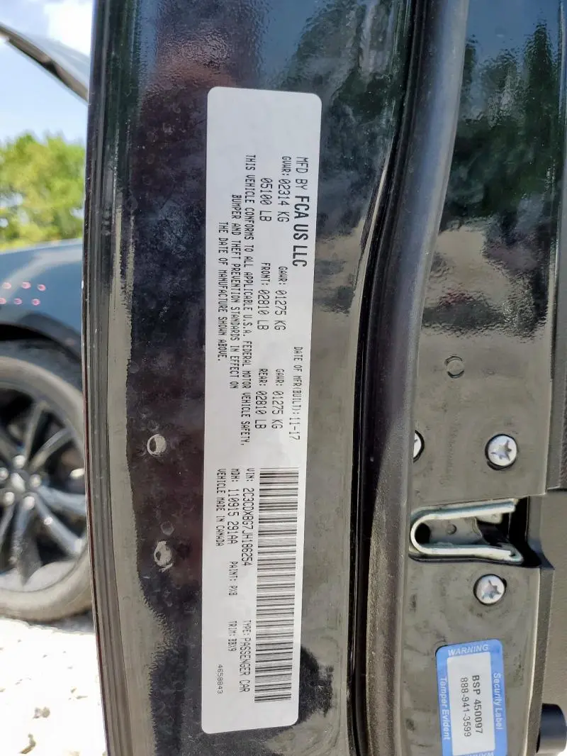 2018 DODGE CHARGER SXT  