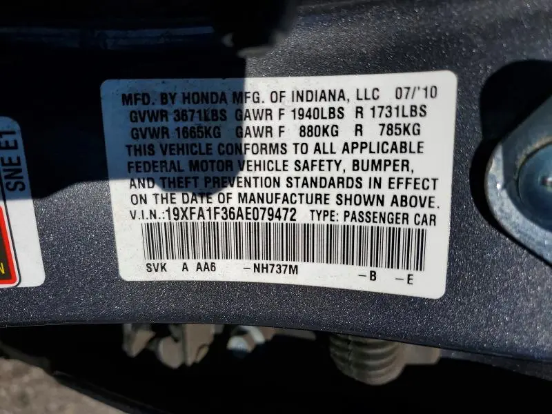2010 HONDA CIVIC VP  