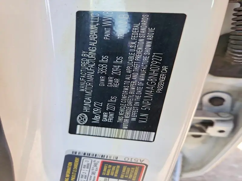 2022 HYUNDAI ELANTRA SEL  