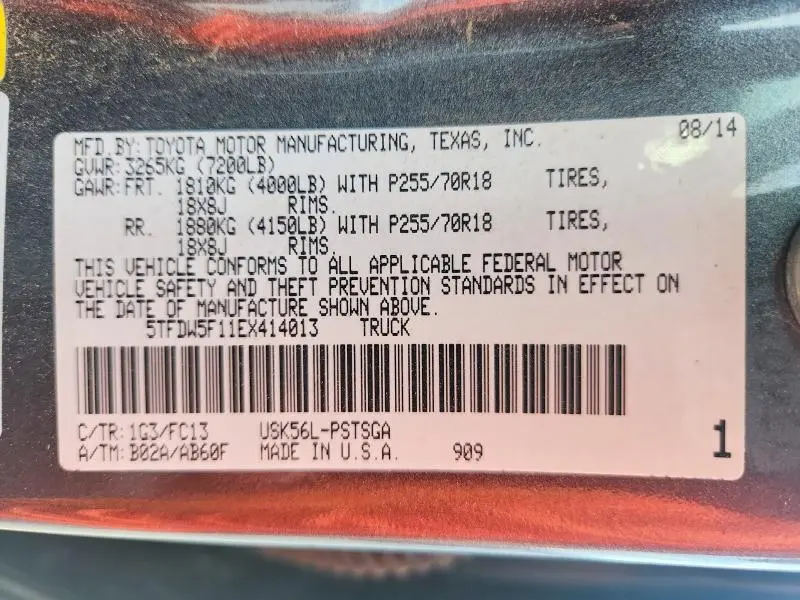 2014 TOYOTA TUNDRA CREWMAX SR5  