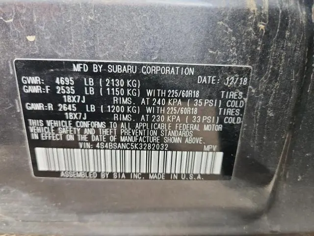 2019 SUBARU OUTBACK 2.5I LIMITED  