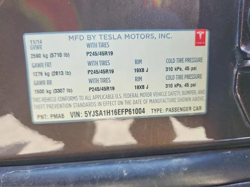 2014 TESLA MODEL S   