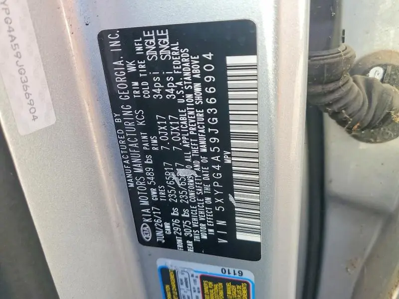 2018 KIA SORENTO LX V6  