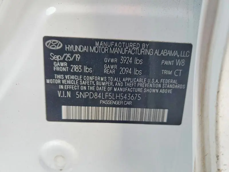 2020 HYUNDAI ELANTRA SEL  