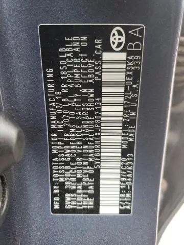 2018 TOYOTA COROLLA L  