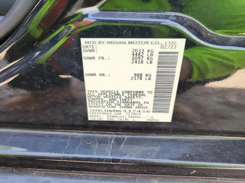 2022 NISSAN ALTIMA SV  