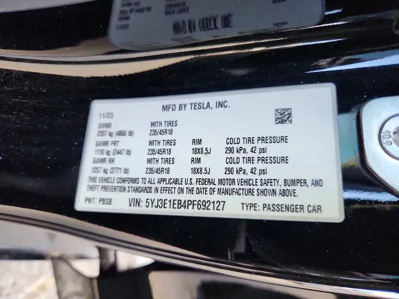 2023 TESLA MODEL 3   