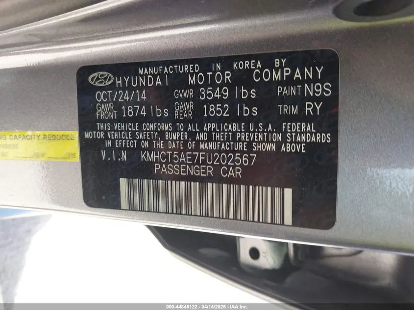 2015 HYUNDAI ACCENT GS