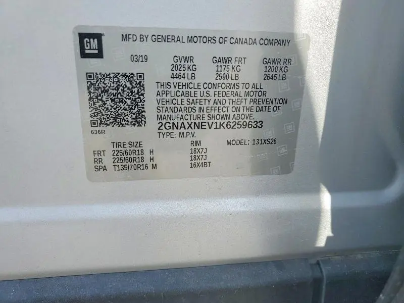 2019 CHEVROLET EQUINOX PREMIER  