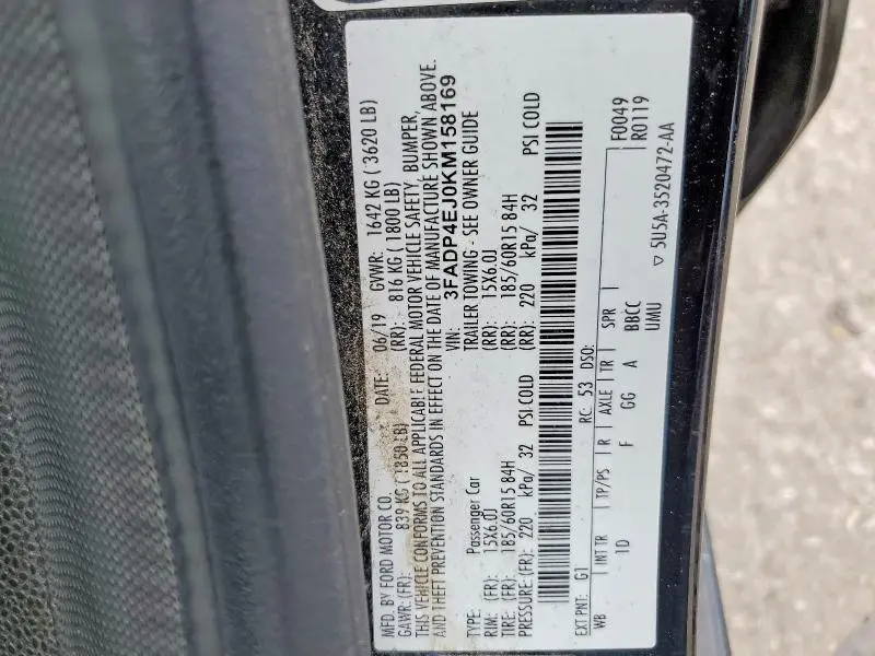 2019 FORD FIESTA SE  