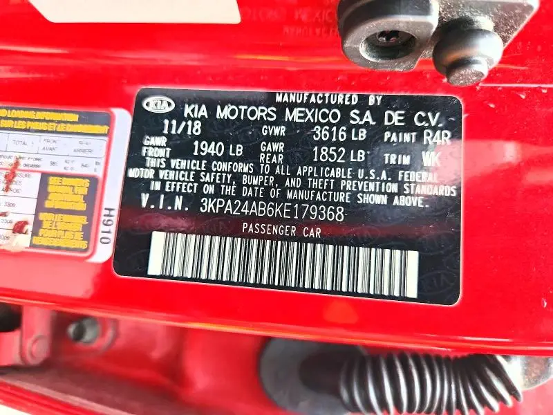 2019 KIA RIO S  