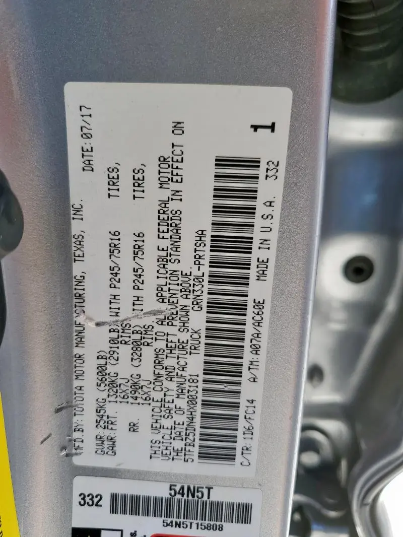 2017 TOYOTA TACOMA DOUBLE CAB  