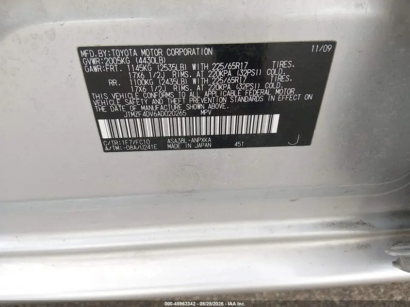 2010 TOYOTA RAV4  
