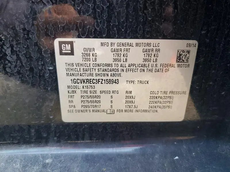 2015 CHEVROLET SILVERADO K1500 LT  