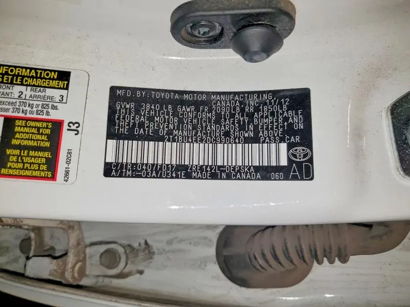 2013 TOYOTA COROLLA S  