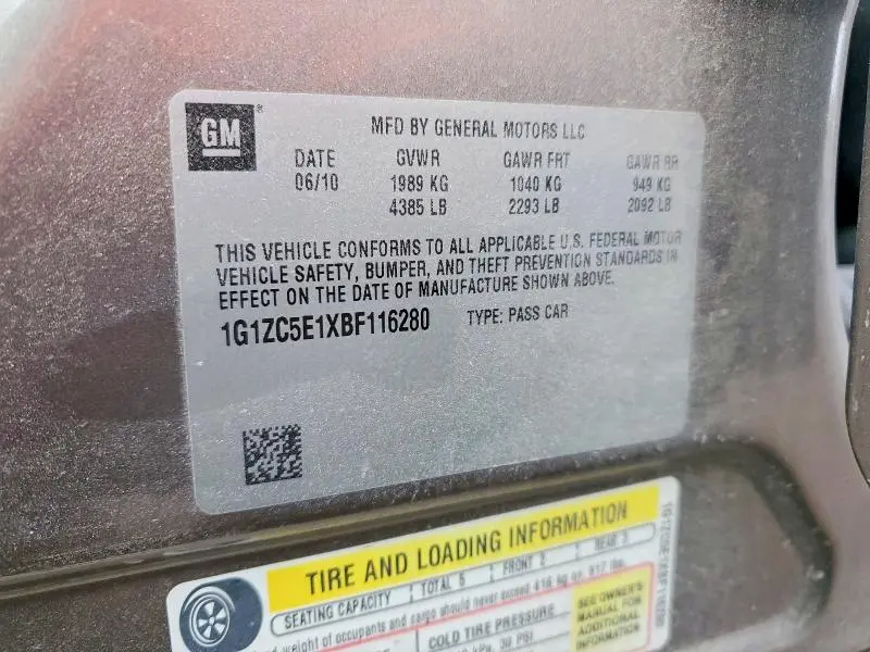 2011 CHEVROLET MALIBU 1LT  