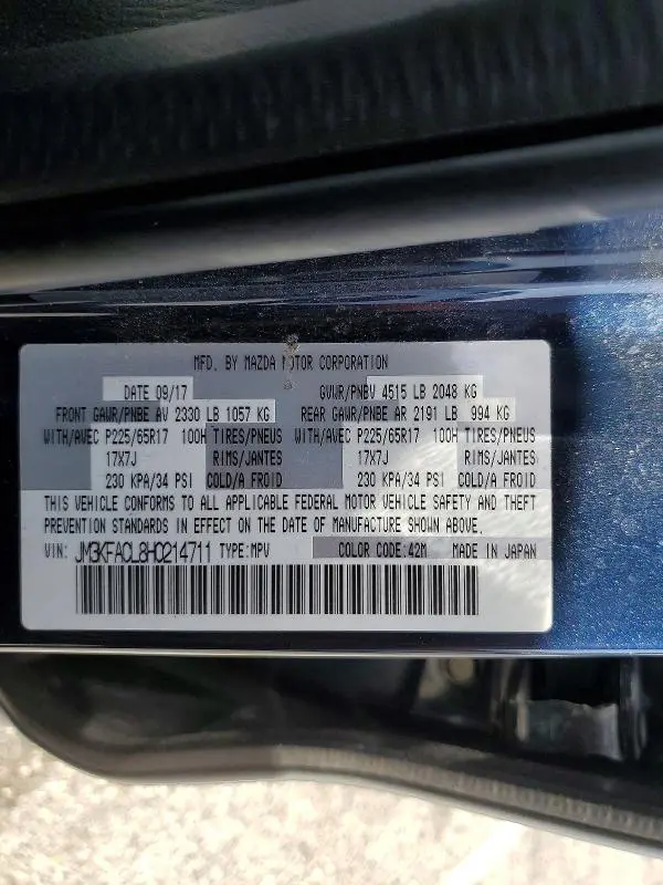 2017 MAZDA CX-5 TOURING  