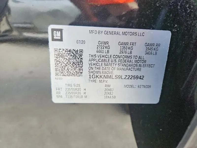 2020 GMC ACADIA SLT  