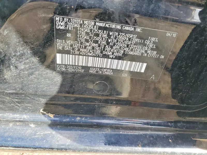 2010 TOYOTA RAV4 BASE  