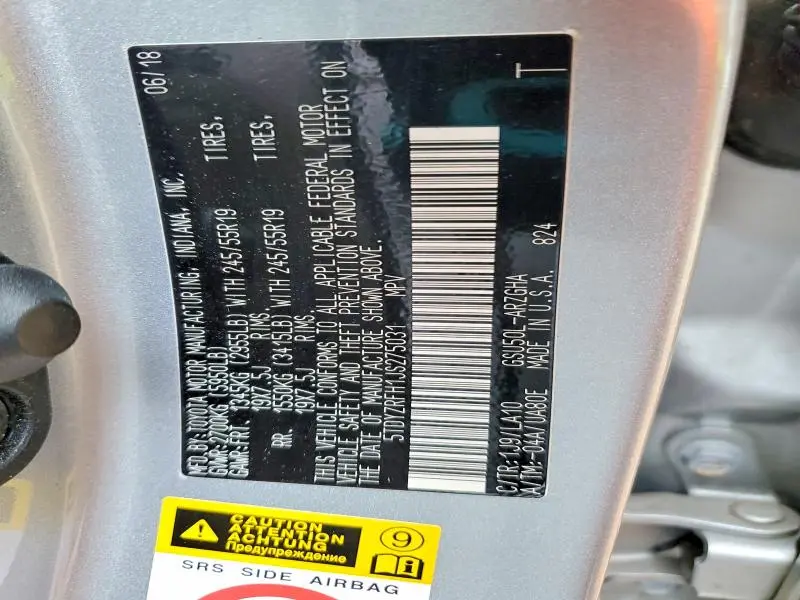 2018 TOYOTA HIGHLANDER LIMITED  