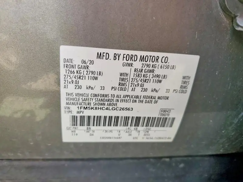 2020 FORD EXPLORER PLATINUM  