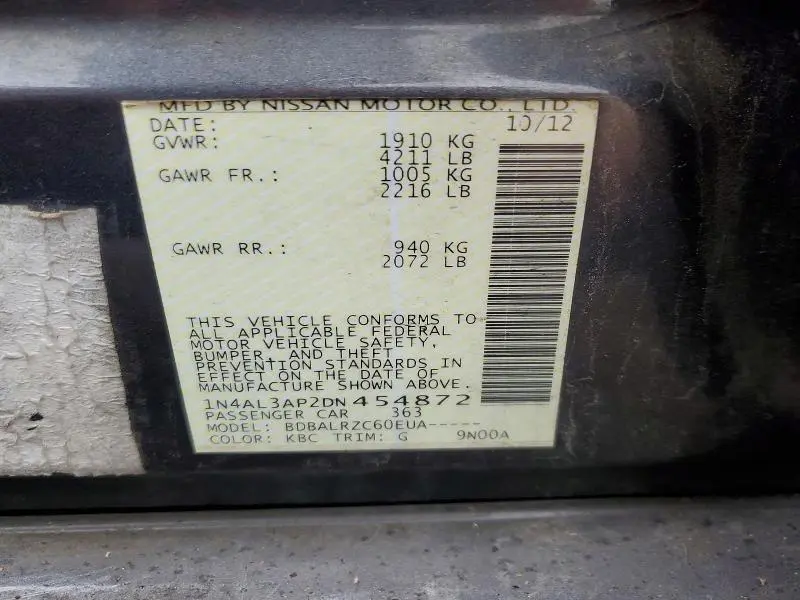 2013 NISSAN ALTIMA 2.5  