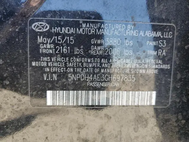 2016 HYUNDAI ELANTRA SE  
