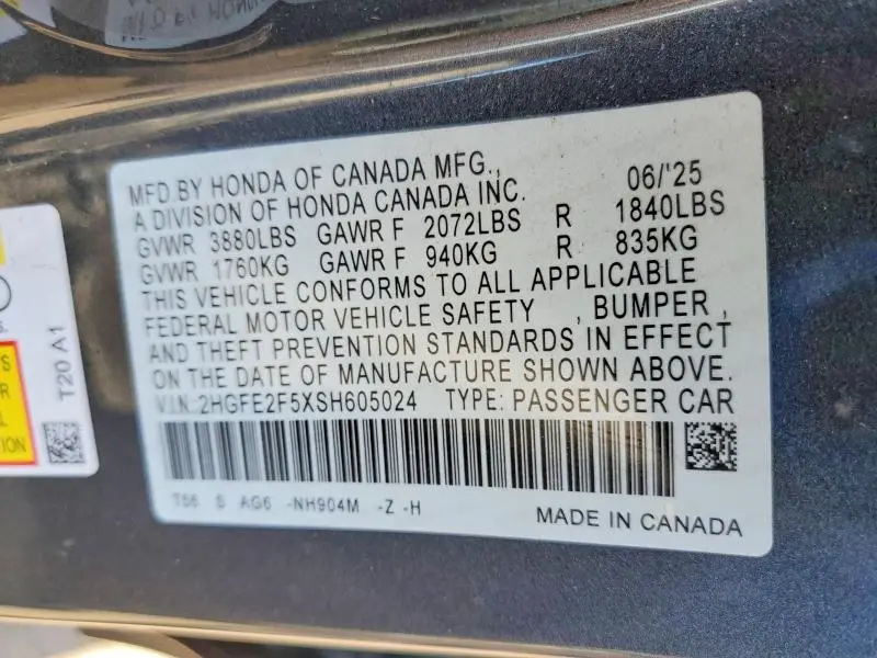 2025 HONDA CIVIC SPORT  