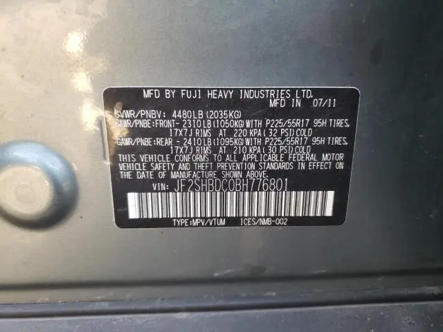 2011 SUBARU FORESTER 2.5X PREMIUM